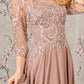 Sequin Chiffon Boat Neckline A-Line Women Formal Dress by GLS by Gloria - GL3446 - Special Occasion/Curves
