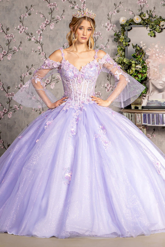 Embroidery Glitter Sweetheart Quinceanera Dress by GLS by Gloria - GL3484