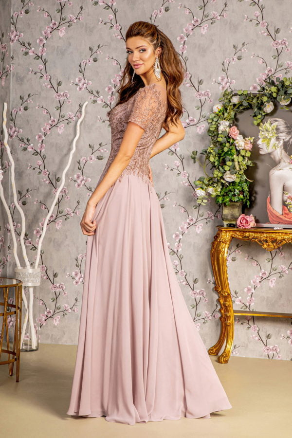 Bead Embroidered Sleeve A-Line Women Formal Dress by GLS by Gloria - GL3492 - Special Occasion/Curves