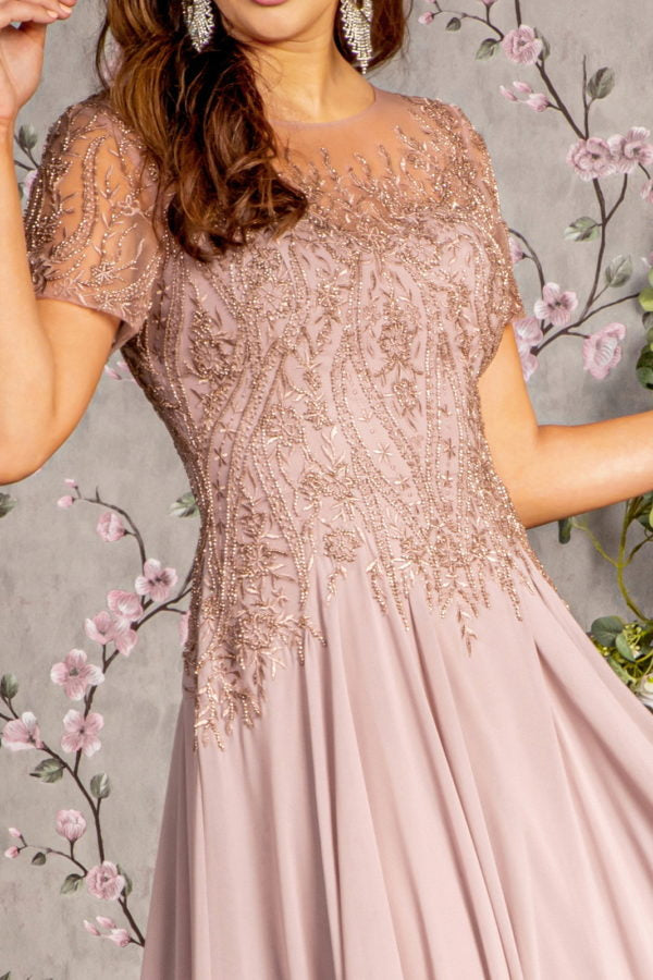 Bead Embroidered Sleeve A-Line Women Formal Dress by GLS by Gloria - GL3492 - Special Occasion/Curves