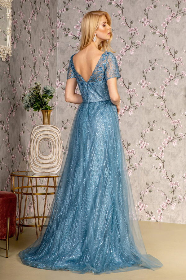 Embroidery Boat Neckline A-Line Women Formal Dress by GLS by Gloria - GL3493 - Special Occasion/Curves