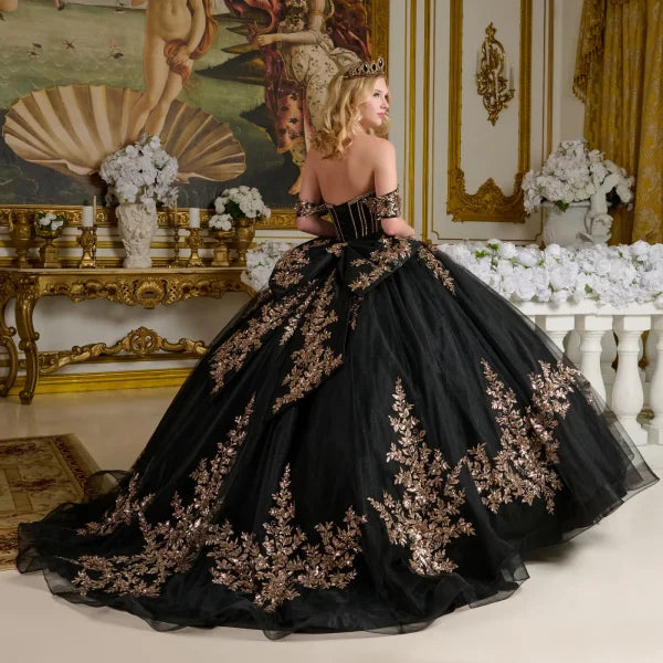 Sequin Sweetheart Neckline Quinceanera Dress by Elizabeth K - GL3640