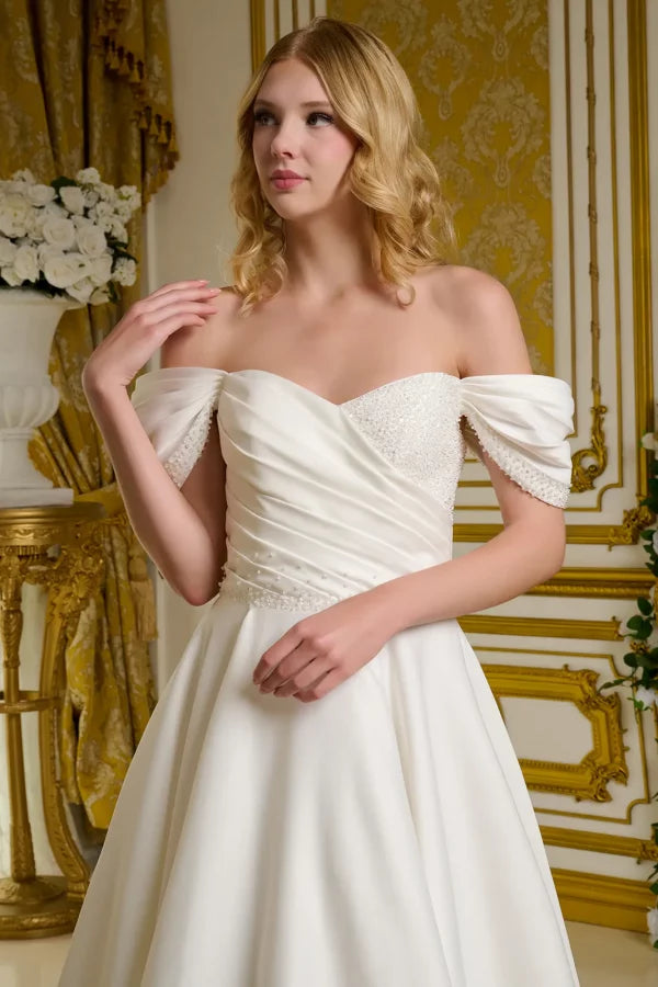 Embellished Bodice V-Neckline Wedding Gown GLS by Gloria - GL3655