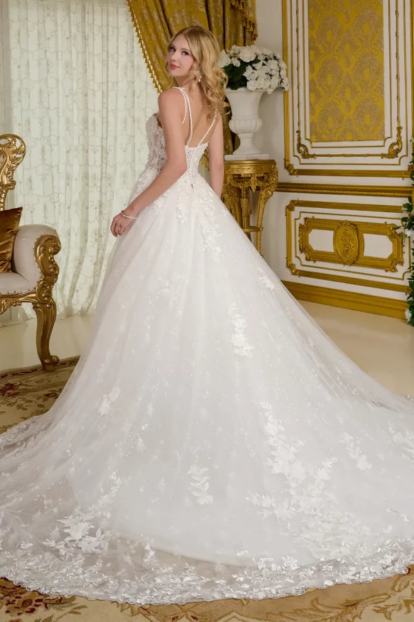 Beads Sweetheart Neckline Tulle Wedding Gown GLS by Gloria - GL3660