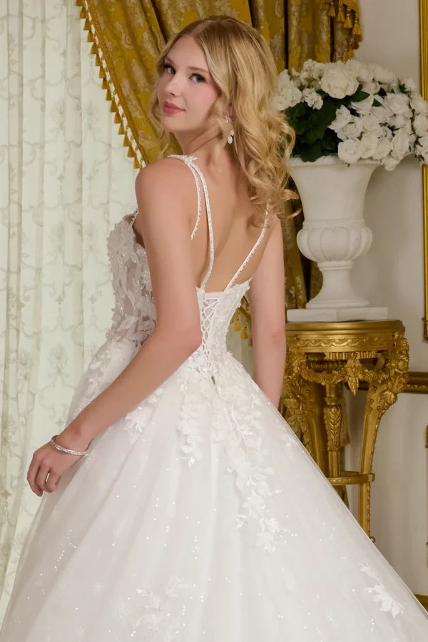 Beads Sweetheart Neckline Tulle Wedding Gown GLS by Gloria - GL3660