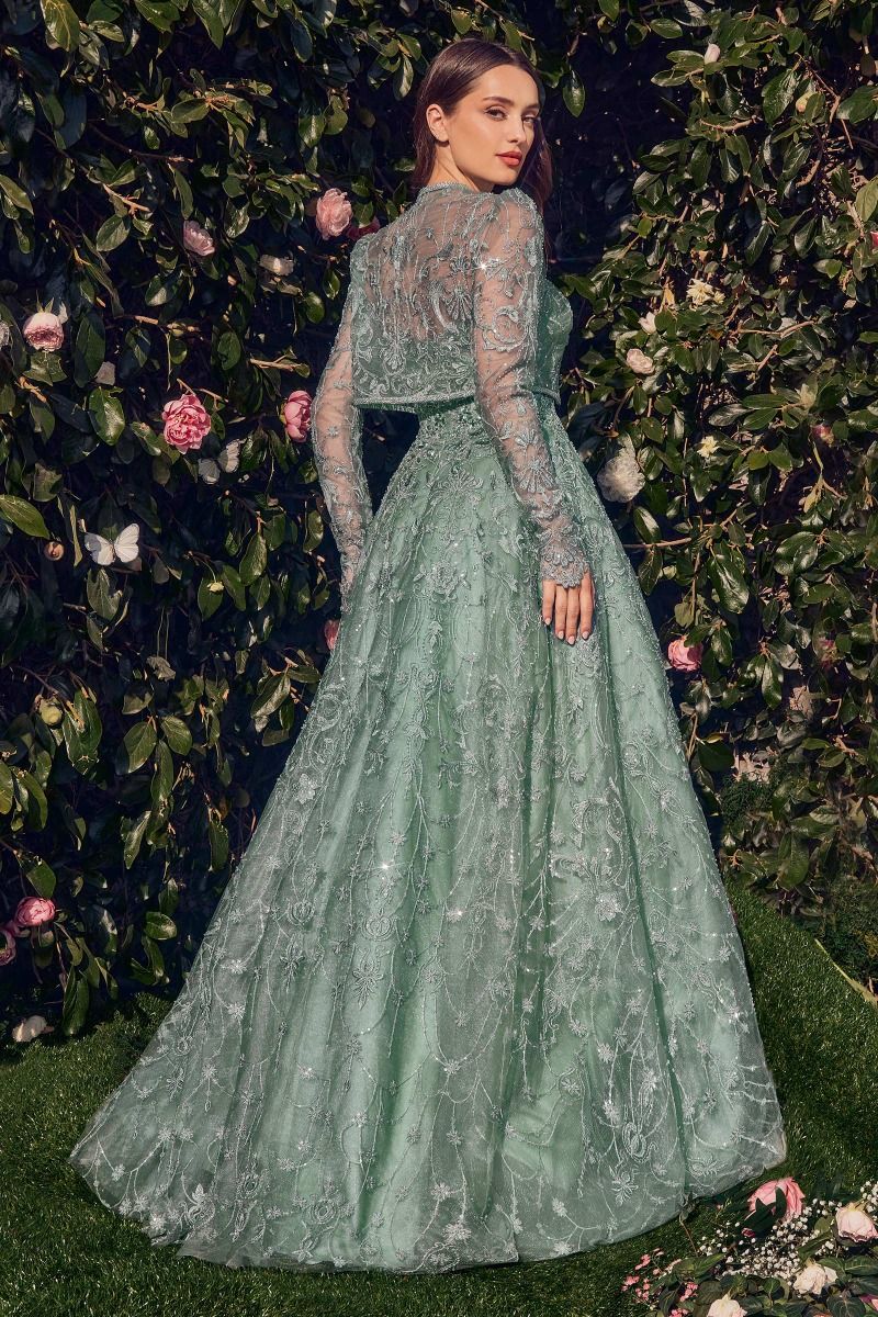 Strapless Embroidered A-Line Formal Evening Gown by Andrea & Leo Couture - MA104 - Special Occasion/Curves