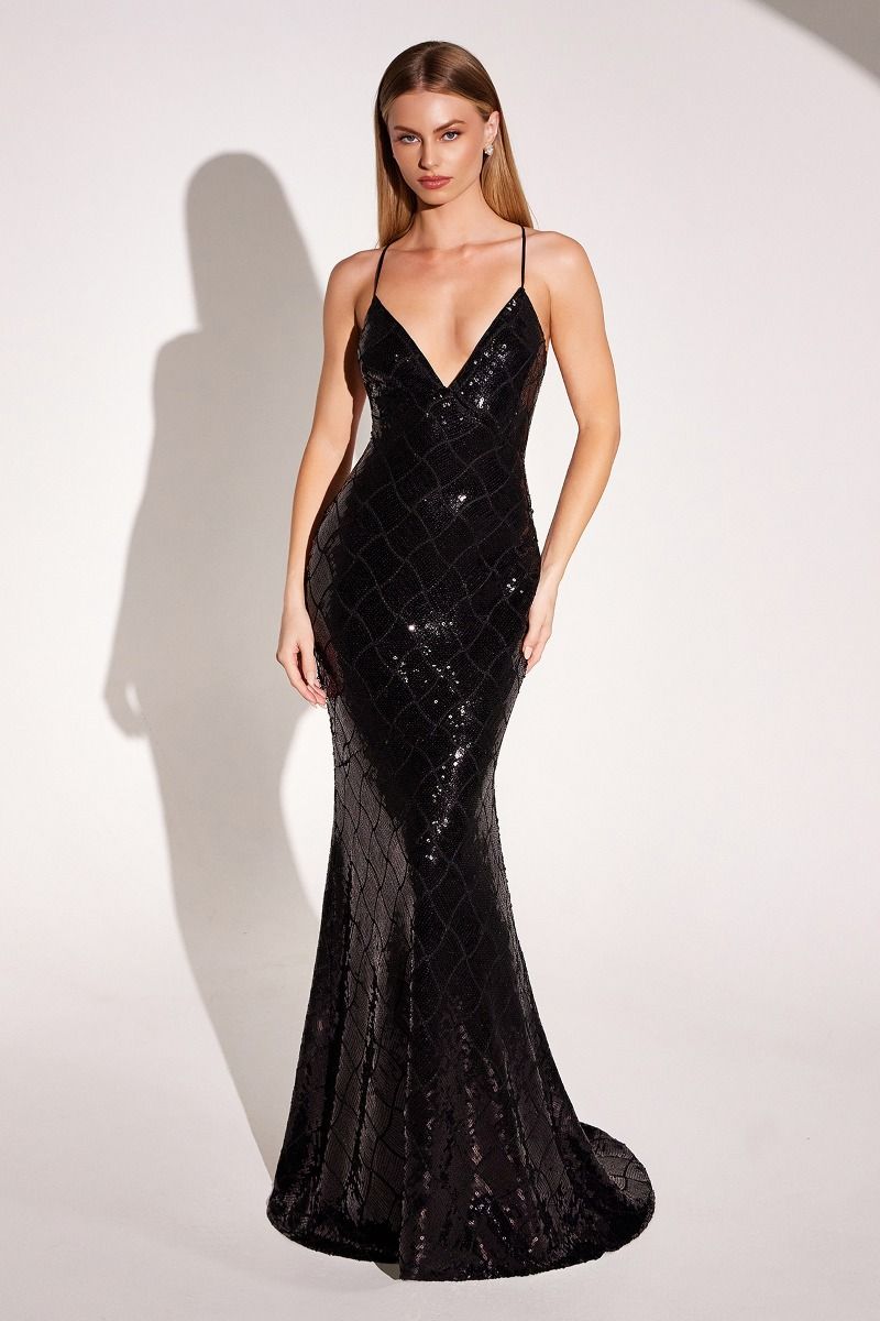 Fitted Sequin V-Neckline Gown By Amoris T1001 - Women Evening Formal G Ariststyles Fitted Sequin V-Neckline Gown By Amoris T1001 - Women Evening Formal G Ariststyles