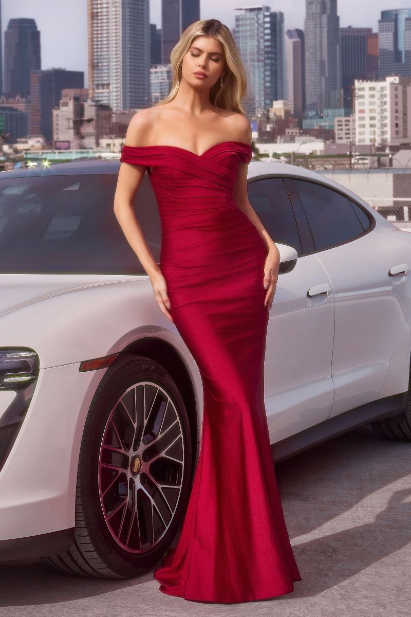 Off Shoulder Sweetheart Neckline Gown By Amoris T402 - Women Evening Formal Gown - Special Occasion