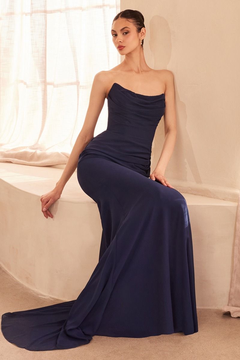 Chiffon Scoop Neckline Gown By Amoris T702 - Women Evening Formal Gown - Special Occasion
