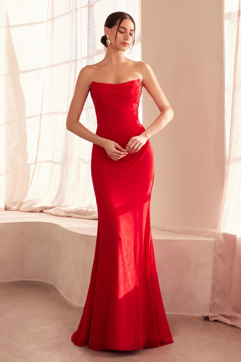 Chiffon Scoop Neckline Gown By Amoris T702 - Women Evening Formal Gown - Special Occasion