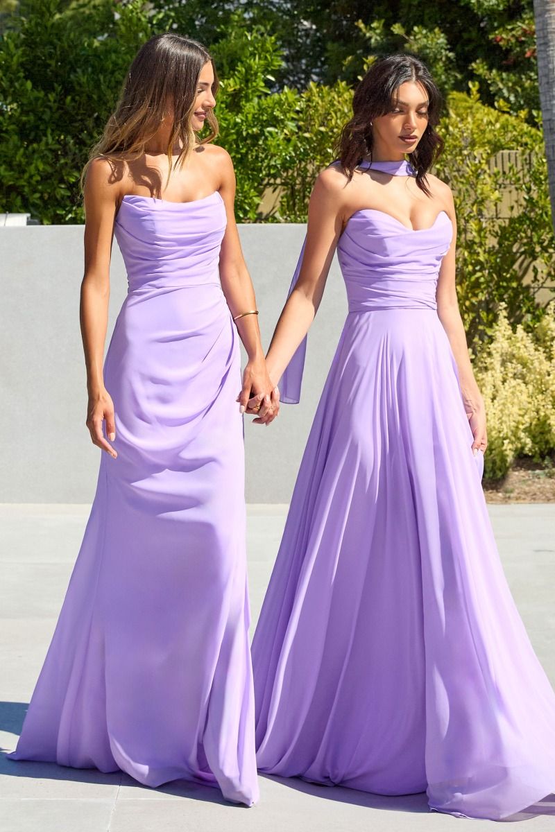 Chiffon Scoop Neckline Gown By Amoris T702 - Women Evening Formal Gown - Special Occasion