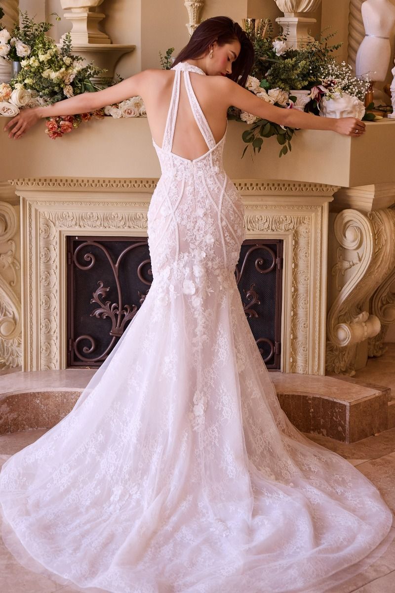 Fit & Flare Halter Neck Mermaid Bridal Gown by Andrea and Leo WL019