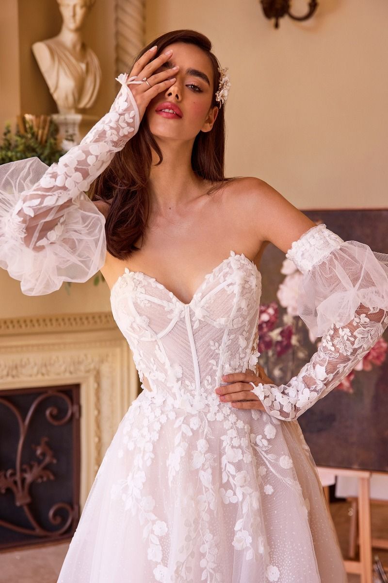 Sweetheart Neckline Layered Tulle Bridal Gown by Andrea & Leo Couture WL032 - Special Occasion
