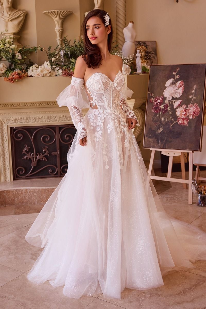 Sweetheart Neckline Layered Tulle Bridal Gown by Andrea & Leo Couture WL032 - Special Occasion
