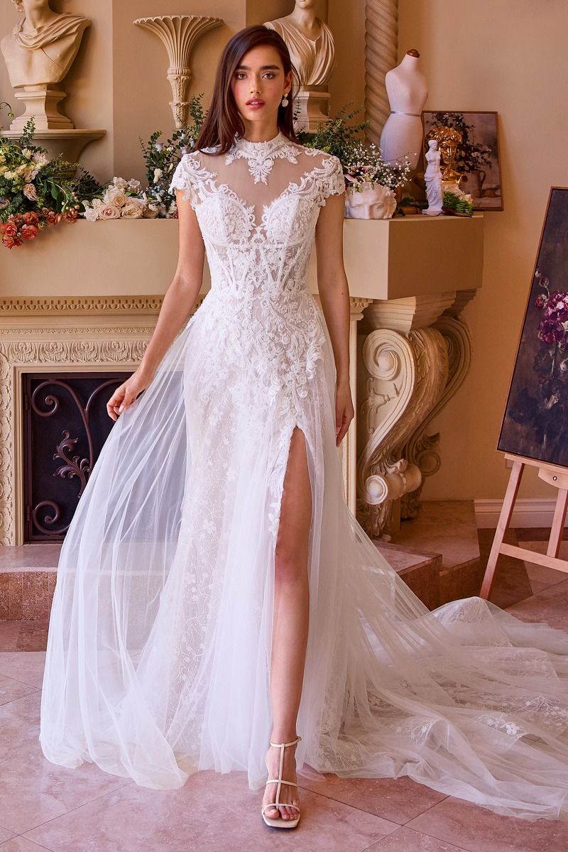 Lace & Tulle Halter Neckline Bridal Gown by Andrea & Leo Couture WL035 - Special Occasion