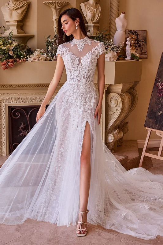 Lace & Tulle Halter Neckline Bridal Gown by Andrea & Leo Couture WL035 - Special Occasion