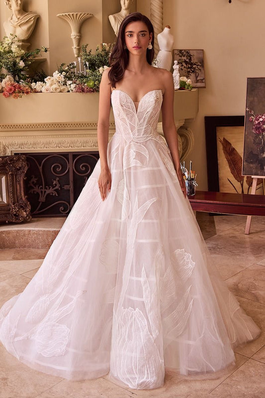 Strapless Deep Sweetheart Neckline Bridal Gown by Andrea and Leo WL043 - Special Occasion/Curves