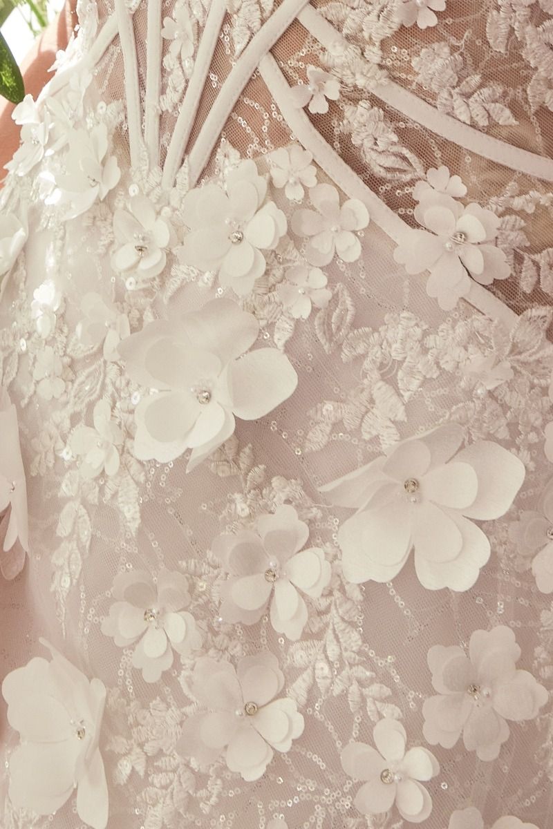 Strapless Sweetheart Neckline Bridal Short Gown by Andrea and Leo WL083