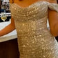 Short Gathered Sequin Curve Cocktail Dress by Cinderella Divine - CH190C