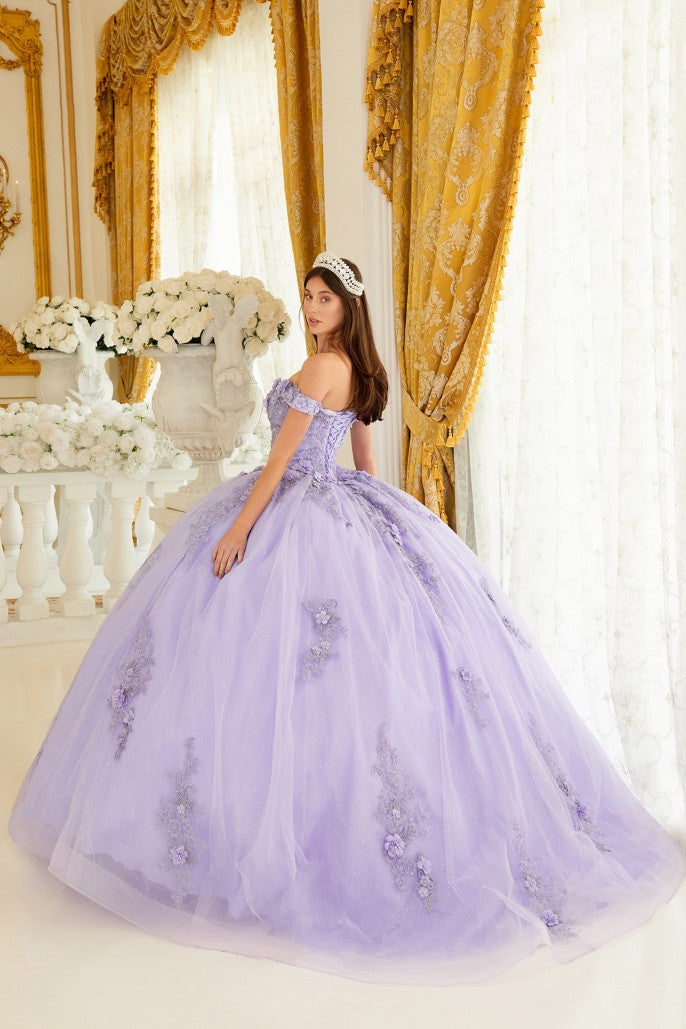 Off The Shoulder Floral Quinceanera Ball Gown By Ladivine 15702