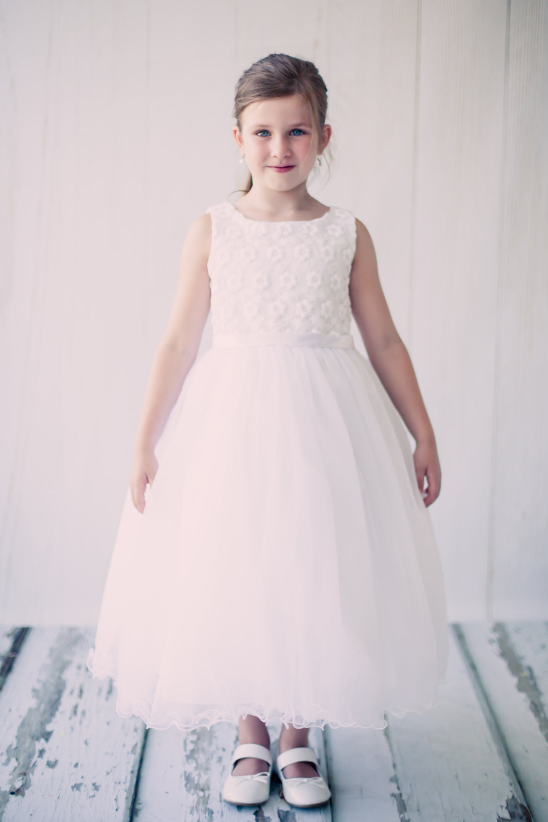 Ivory Flower Embroidered Tulle Dress - Size: 4 | Pink Princess Ivory Flower Embroidered Tulle Dress - Size: 4 | Pink Princess