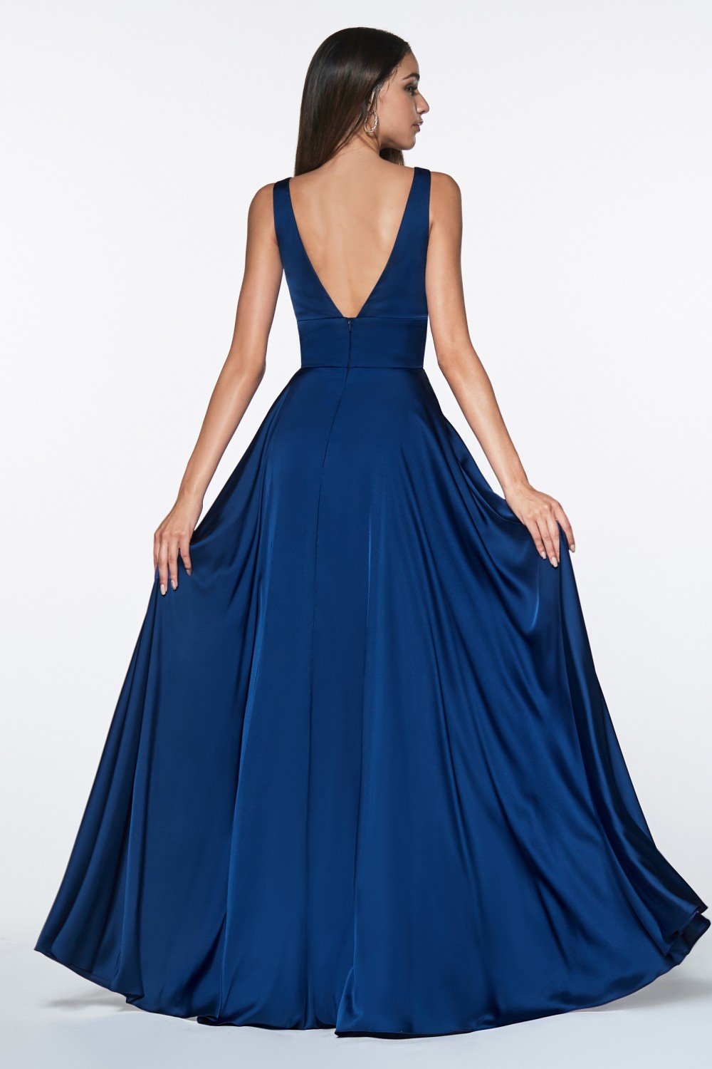 Satin Flowy A-line Dress by Cinderella Divine - 7469 (size 14-22) - Special Occasion/Curves
