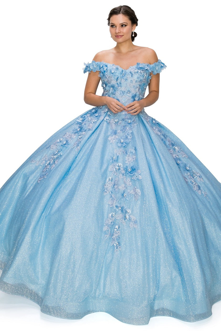 Off the Shoulder Floral Satin Quinceanera Dress by Cinderella Couture Ariststyles Off the Shoulder Floral Satin Quinceanera Dress by Cinderella Couture Ariststyles