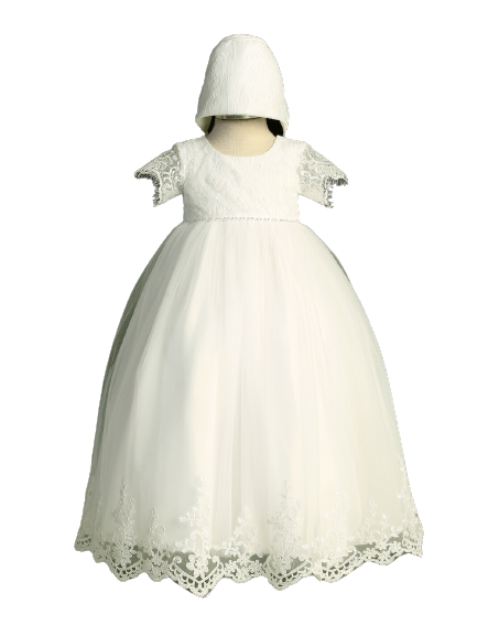 Flower Girl Lace Applique Beautiful Short Sleeve Dress by TIPTOP KIDS - AS2400