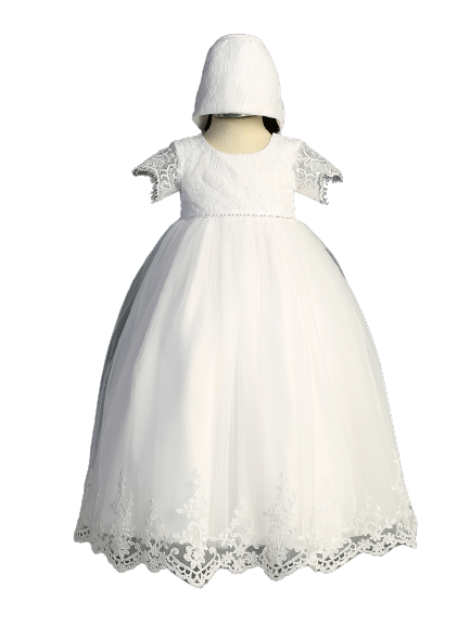 Flower Girl Lace Applique Beautiful Short Sleeve Dress by TIPTOP KIDS - AS2400