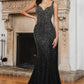 Black Fitted Hot Stone Mermaid Gown CB119 - Women Evening Formal Gown - Special Occasion
