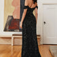 Black Fitted Off Shoulder Slit Gown CL03 - Women Evening Formal Gown - Special Occasion