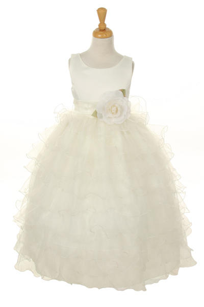 Tulle Satin Flower Girl Dress by Cinderella Couture USA AS1160