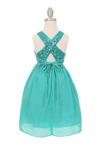 Chiffon Girl Party Dress by Cinderella Couture USA AS5004