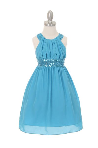 Chiffon Girl Party Dress by Cinderella Couture USA AS5004