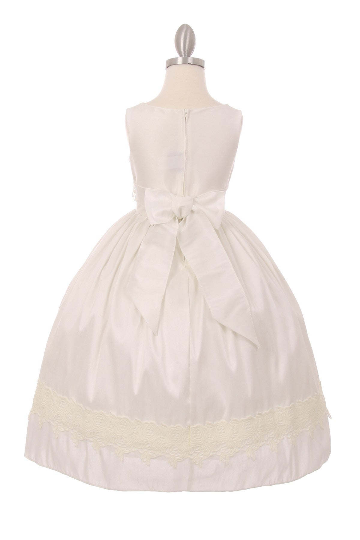 Dupioni Lace Flower Girl Dress by Cinderella Couture USA AS1234