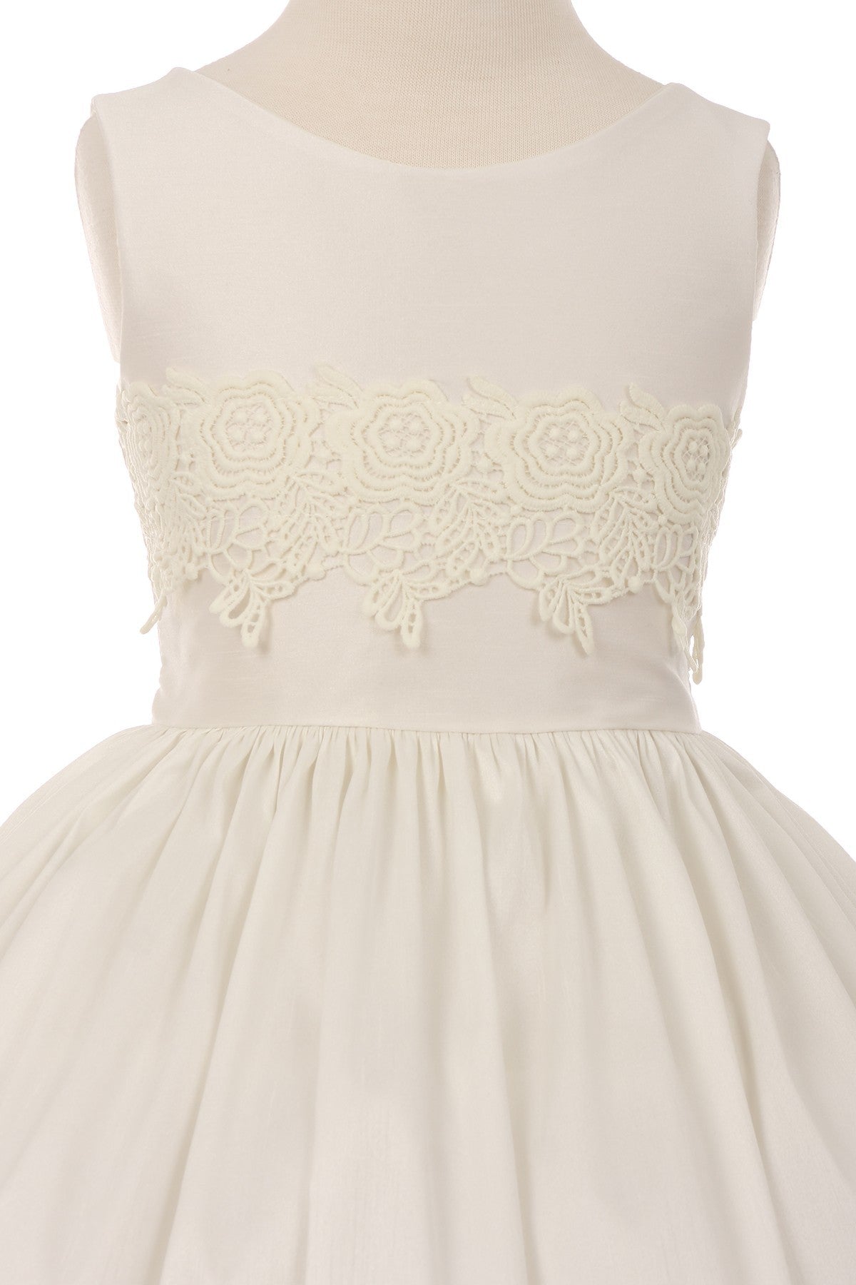 Dupioni Lace Flower Girl Dress by Cinderella Couture USA AS1234