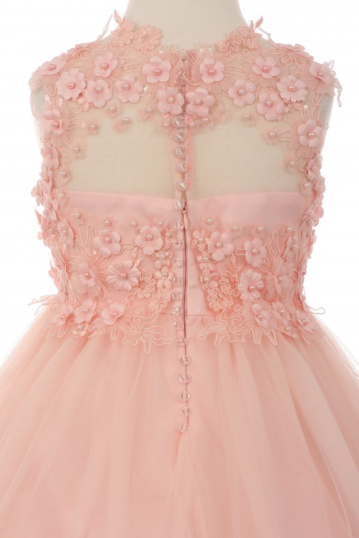Floral Bodice Lace Tulle Flower Girl Dress by Cinderella Couture USA AS5035