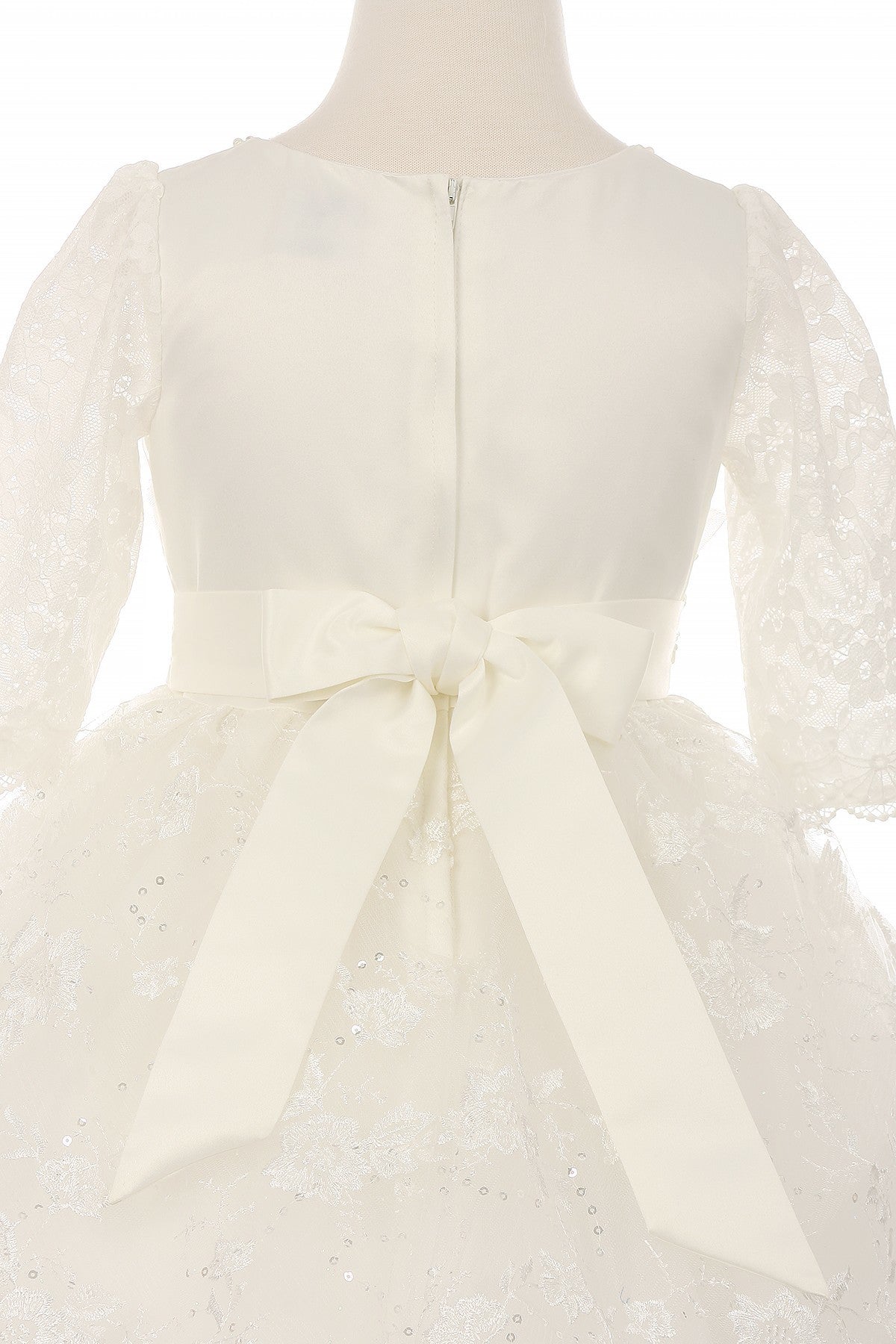 3/4 Sleeve Rhinestone Beaded Flower Girl Dress by Cinderella Couture USA AS2908