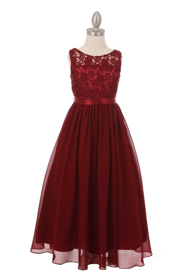 Lace Chiffon Girl Party Dress by Cinderella Couture USA 5006
