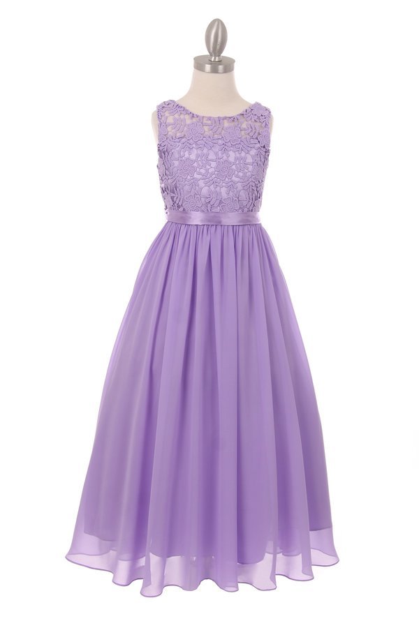 Lace Chiffon Girl Party Dress by Cinderella Couture USA 5006