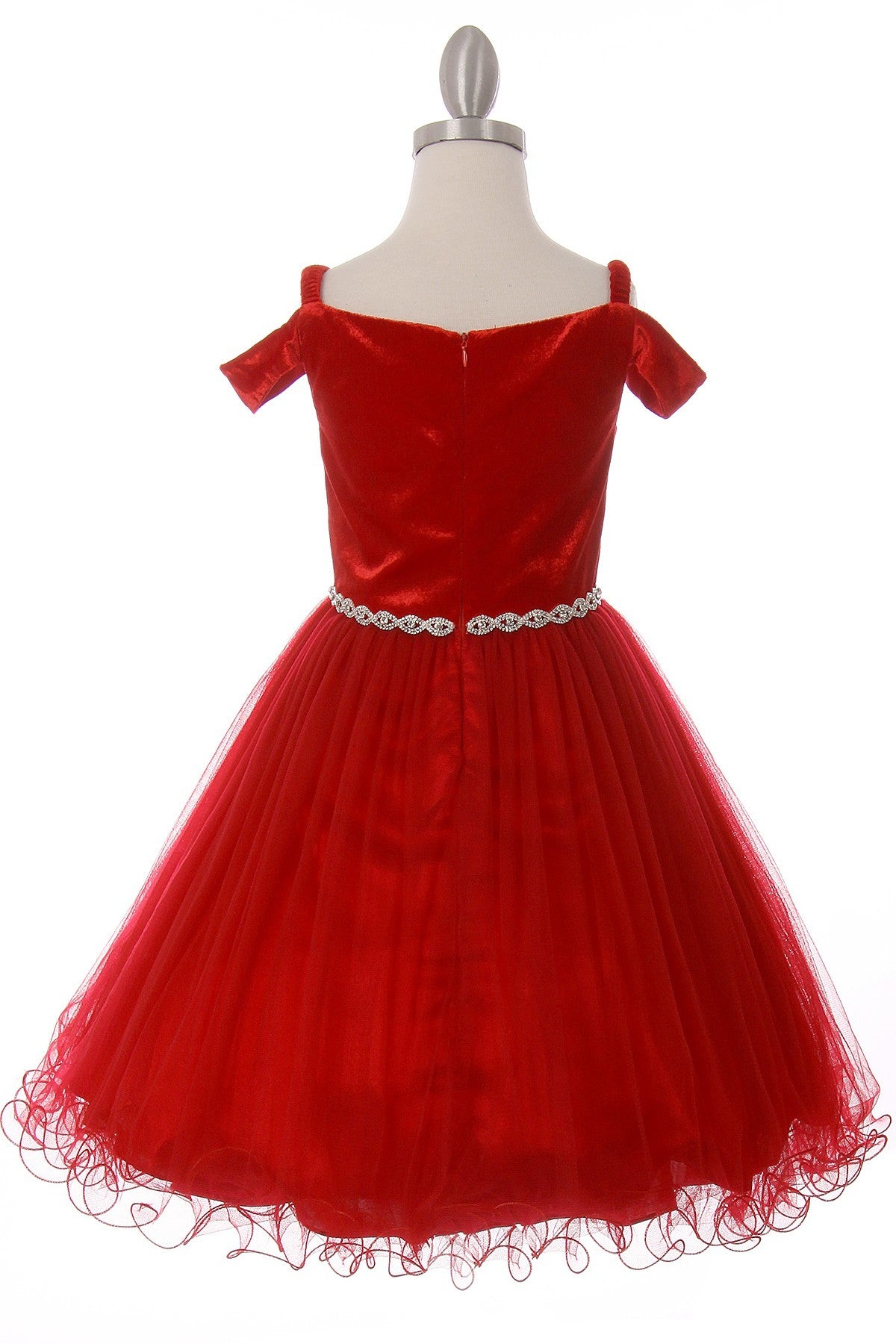 Velvet Tulle Girl Party Dress by Cinderella Couture USA 5057