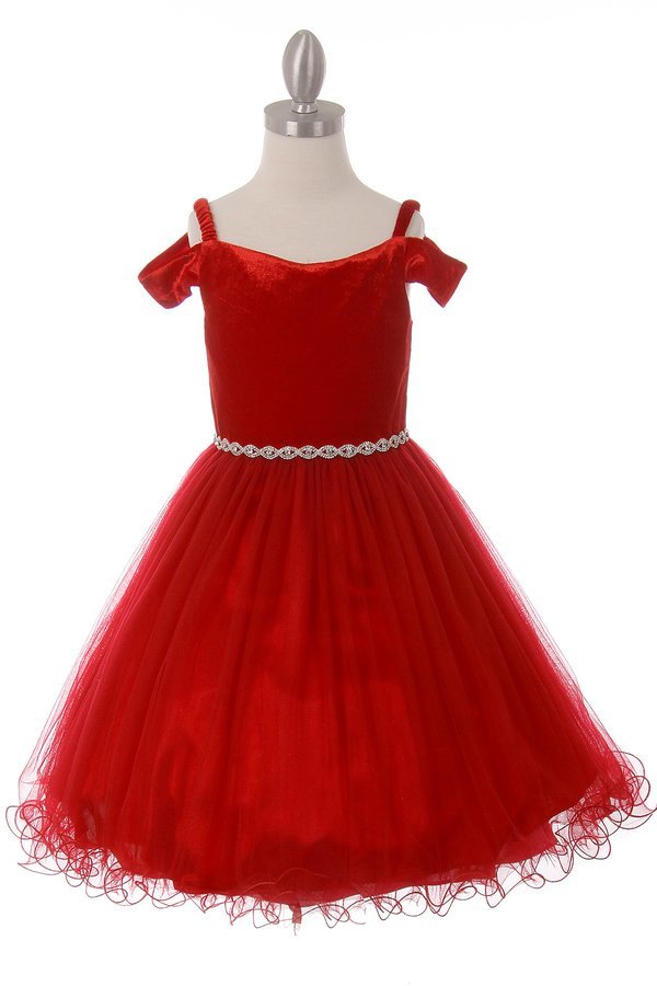 Velvet Tulle Girl Party Dress by Cinderella Couture USA 5057