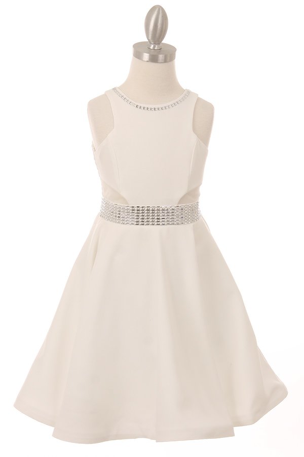 Stretch Fitted Satin Girl Party Dress by Cinderella Couture USA AS5071