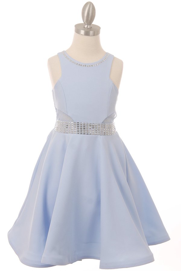 Stretch Fitted Satin Girl Party Dress by Cinderella Couture USA AS5071