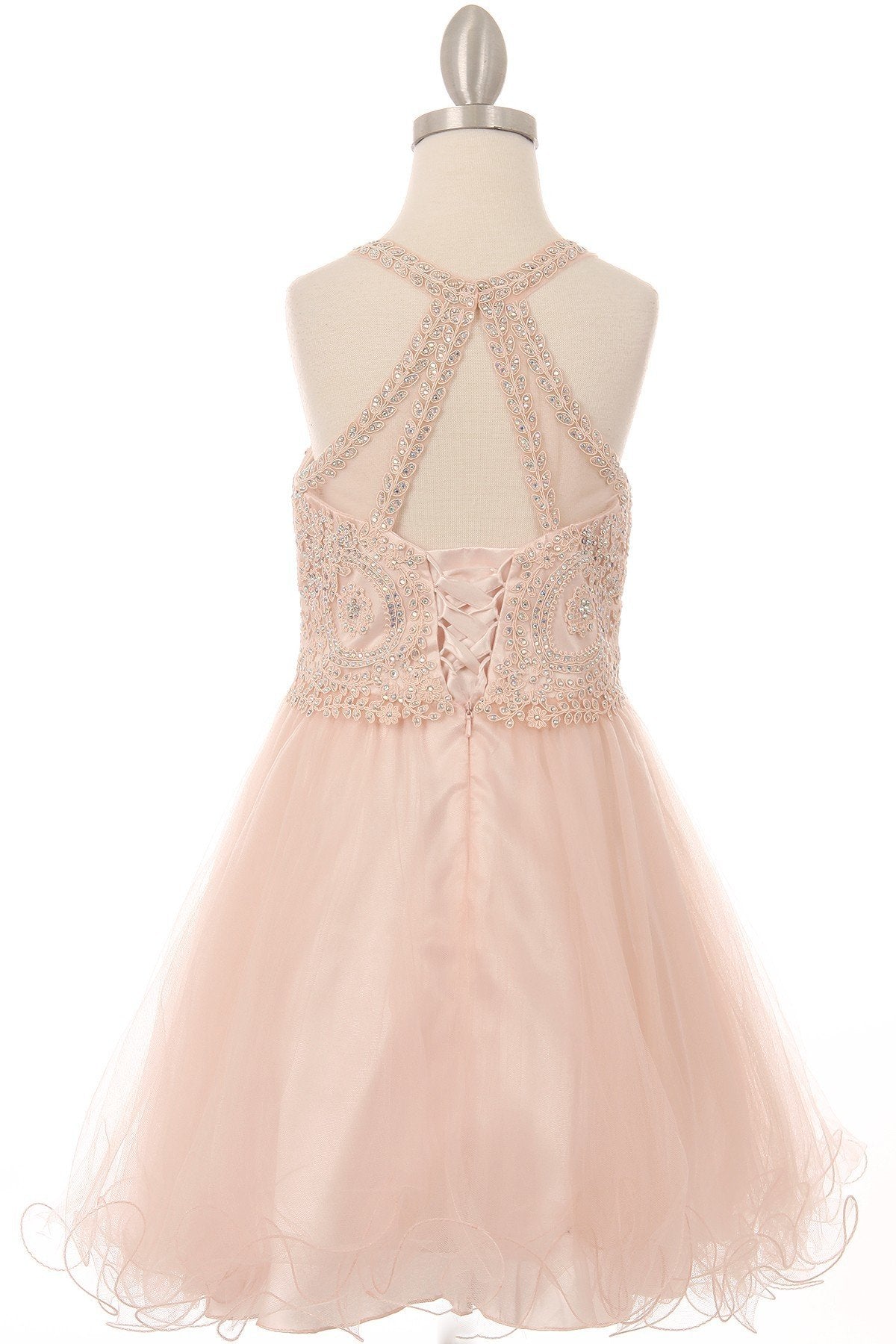 Beaded Tulle Girl Party Dress by Cinderella Couture USA AS5065