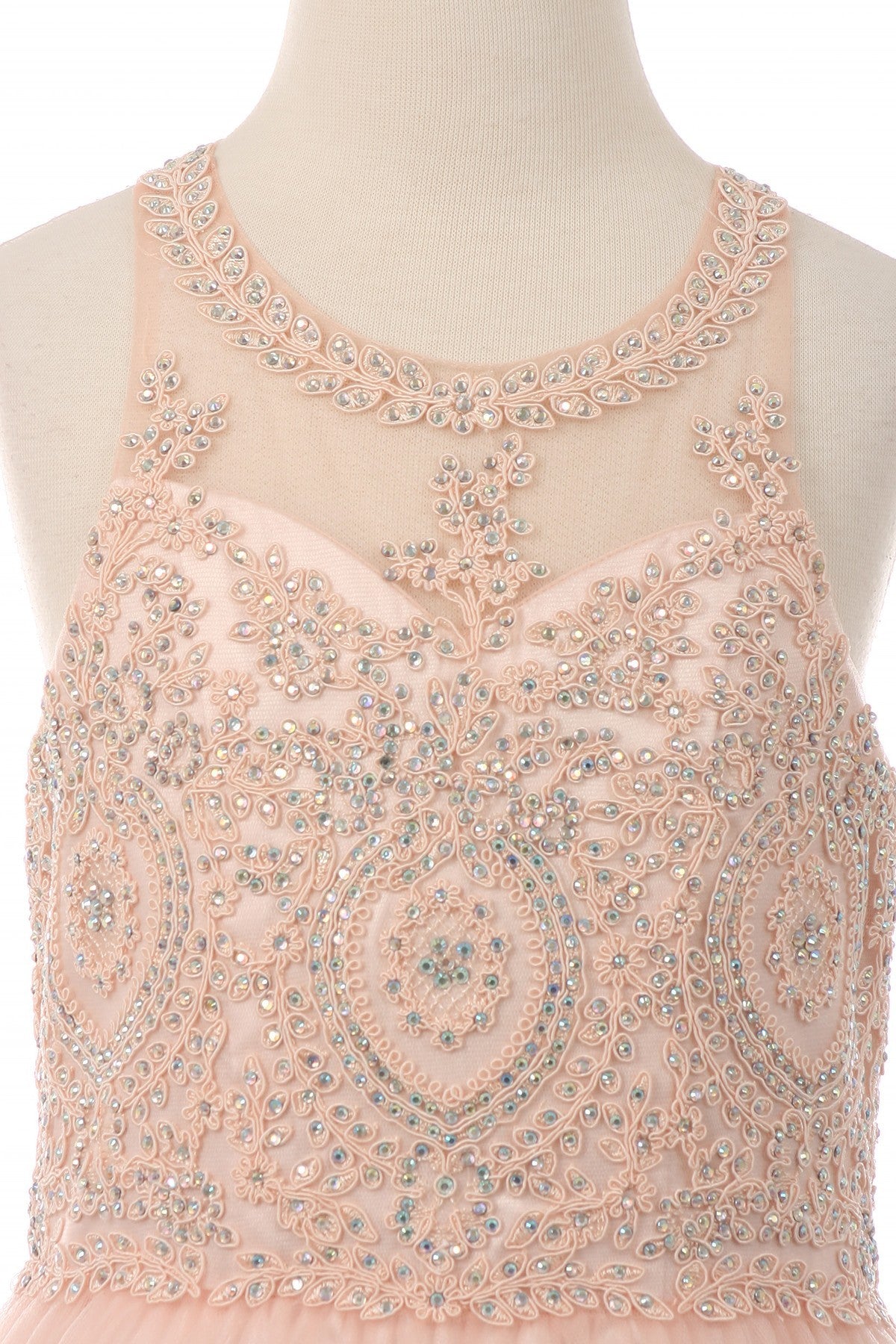 Beaded Tulle Girl Party Dress by Cinderella Couture USA AS5065