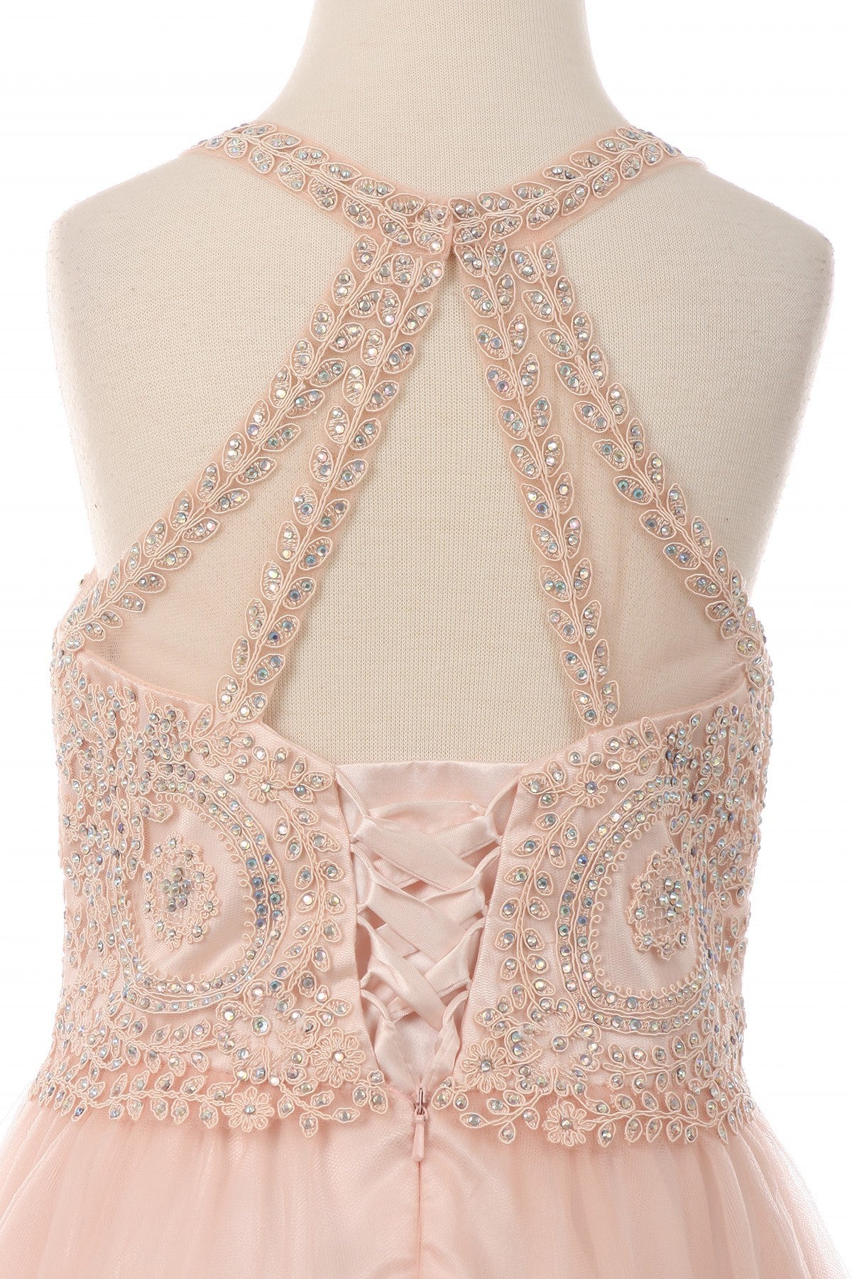 Beaded Tulle Girl Party Dress by Cinderella Couture USA AS5065