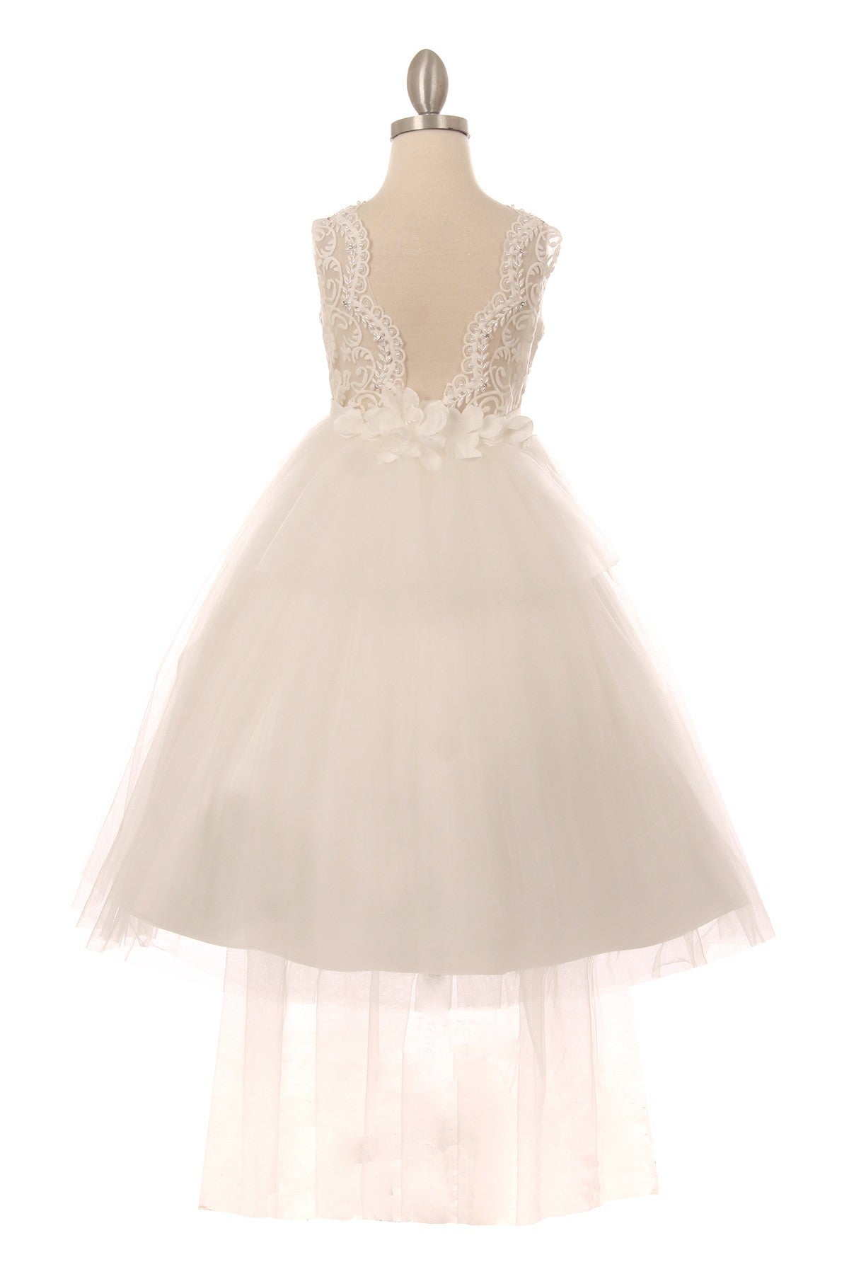 Beaded Lace Soft Tulle Flower Girl Dress by Cinderella Couture USA AS5079N