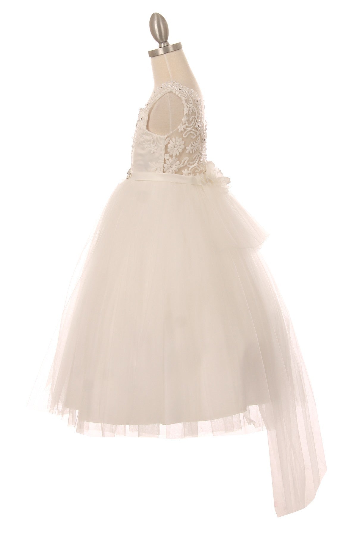 Beaded Lace Soft Tulle Flower Girl Dress by Cinderella Couture USA AS5079N