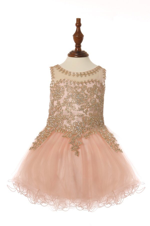 Lace Rhinestone Tulle Girl Baby Dress by Cinderella Couture USA 5017B